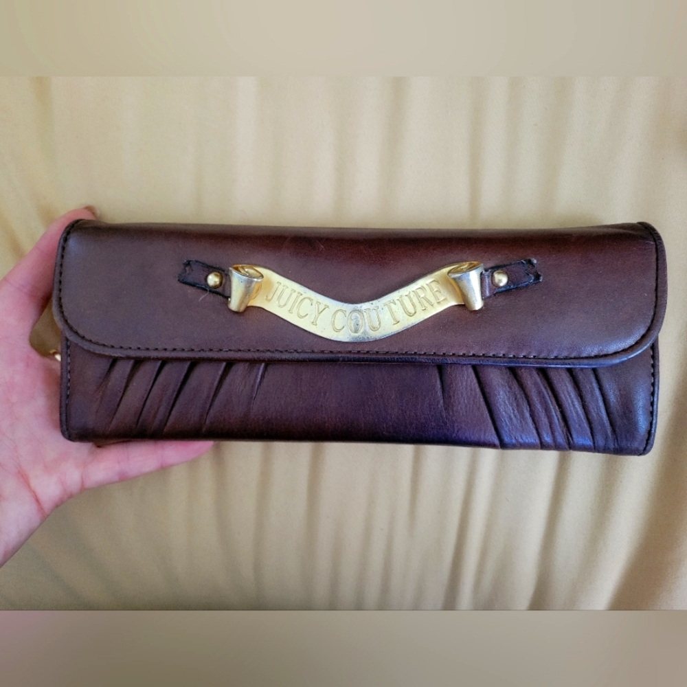 Juicy Couture leather wallet brown elongated
